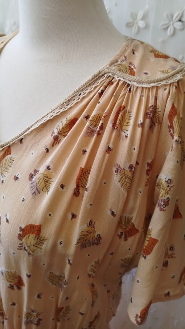 שמלת וינטג' כותנה בהדפס פרחים