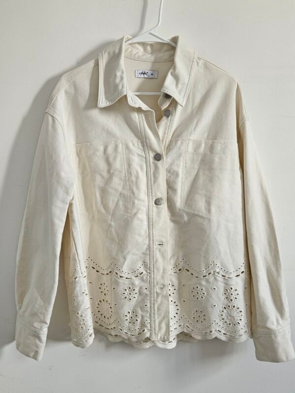 ג'קט ג'ינס לבן 100%כותנה