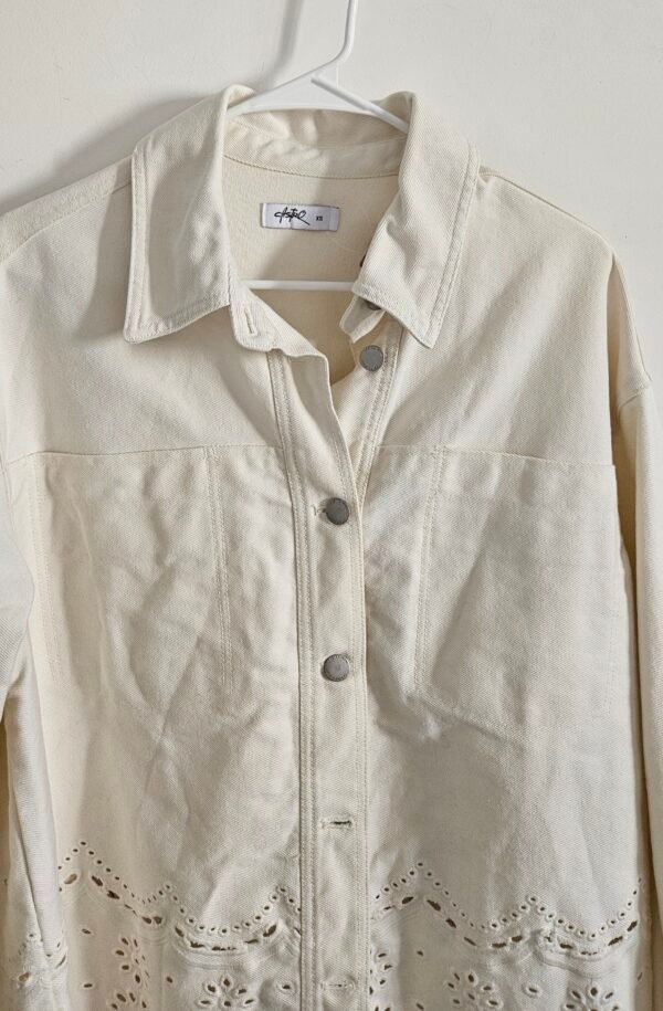 ג'קט ג'ינס לבן 100%כותנה