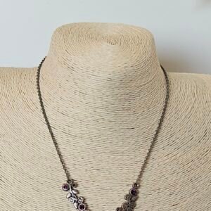 שרשרת כסף מגנוליה אבנים סגולות