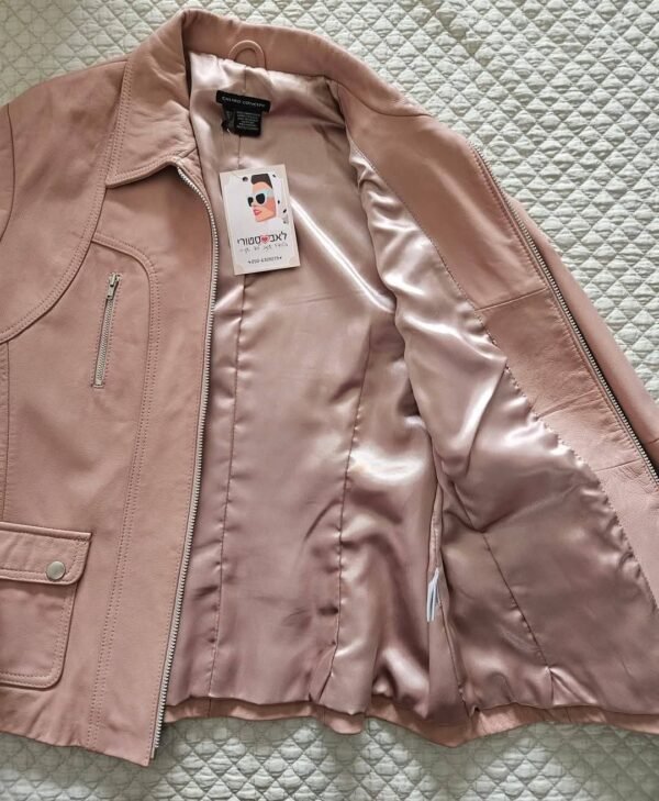 מעיל עור ורוד כמו חדש