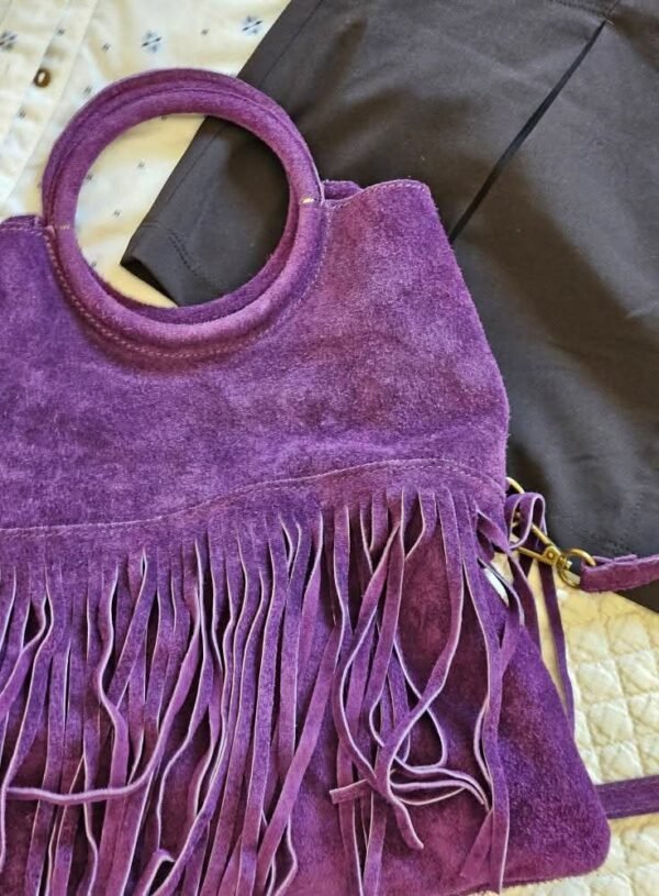 תיק וארנק מעור סגול