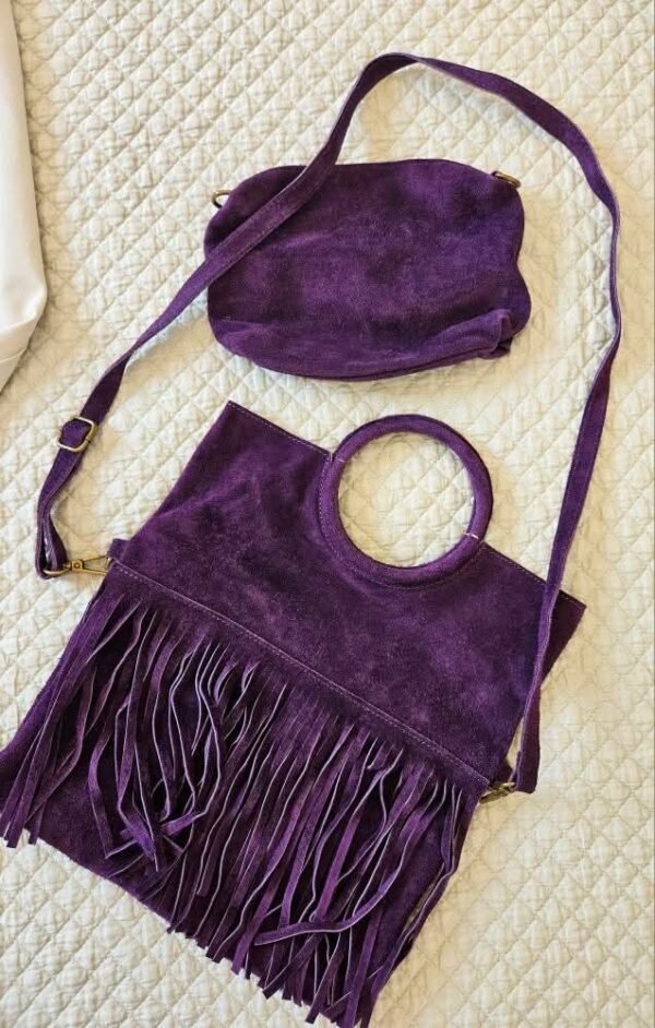 תיק וארנק מעור סגול