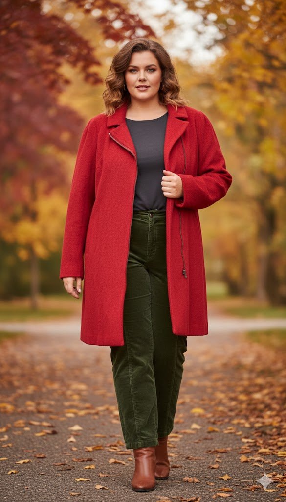 מעיל צמר אדום