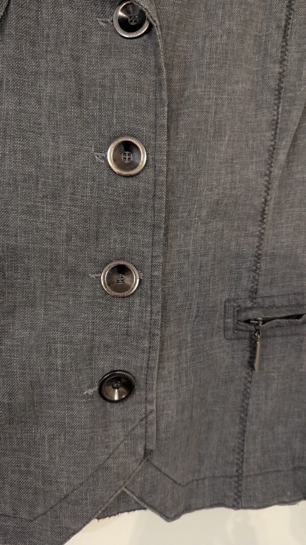 ג'קט בלייזר אפור כותנה ופשתן