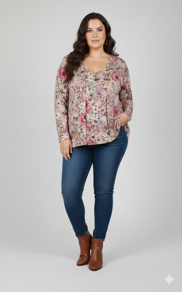 חולצה פרחונית בד נעים