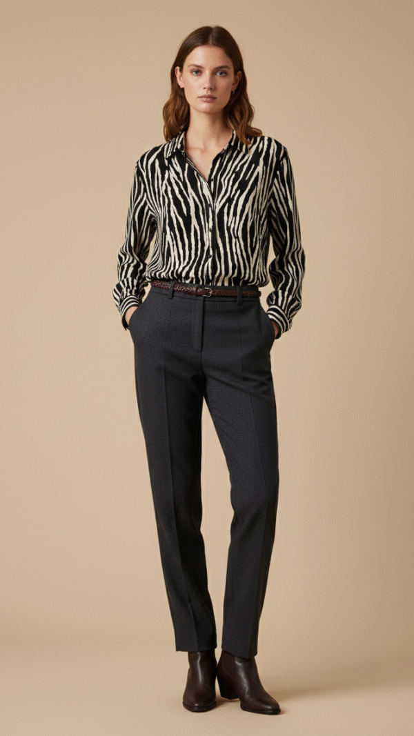 חולצה מנומרת בשחור zara