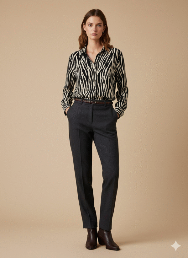 חולצה מנומרת בשחור zara