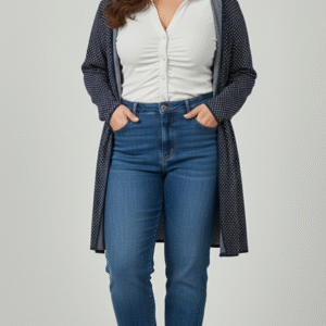 עליונית כחולה נקודות לבנות