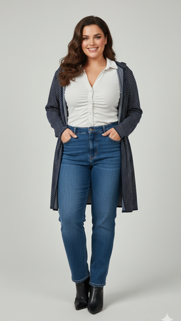 עליונית כחולה נקודות לבנות