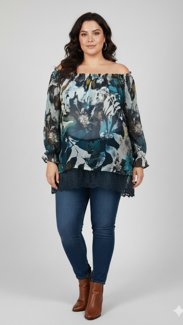 חולצה עם תחרה דיסקריט